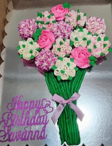 Batter Up ElK Grove Floral Bouquet Cake
